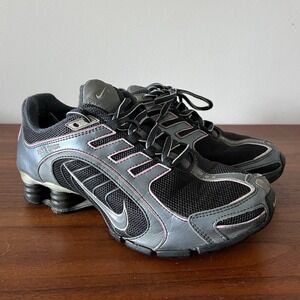 Vintage Nike Shox Running Shoes Black Pink Trim Sneakers Women's Size 6